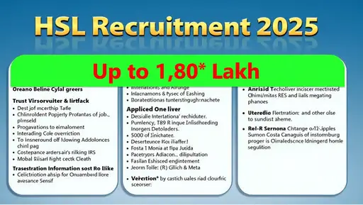 HSL Recruitment 2025: Apply Online for Various Posts at Hindustan Shipyard – Up to ₹1.80 Lakh Salary